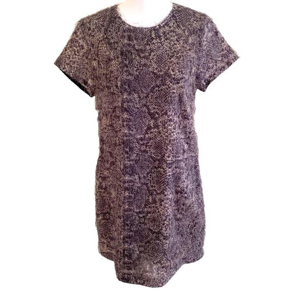 Banana Republic Womens Sz 8 Dress Blue Black Snake Print Eyelash NWT - Picture 1 of 10